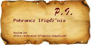 Pohrancz Ifigénia névjegykártya